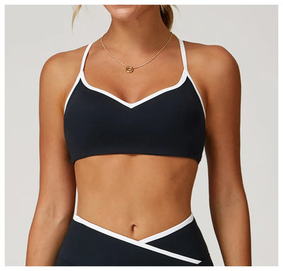 Shockproof Sports Bra – Push-Up Crop Top for Yoga & Workouts