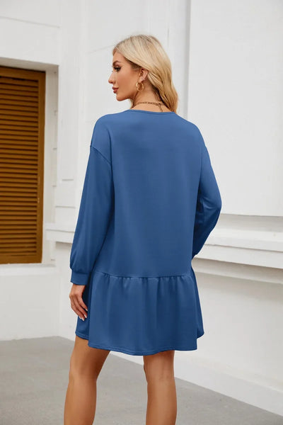 Sweater Bodycon Dress – Solid Round Neck Autumn Look