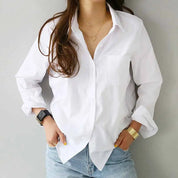 Blusas Casual Cotton Blouse