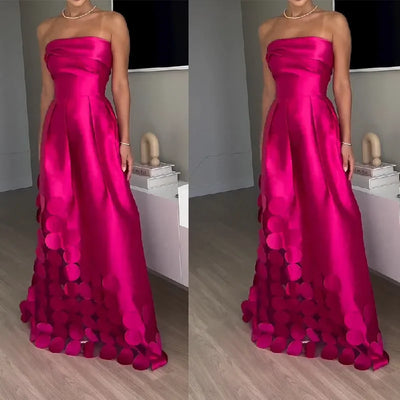Satin Tube Bodycon Dress – High Waist Splice Evening Style