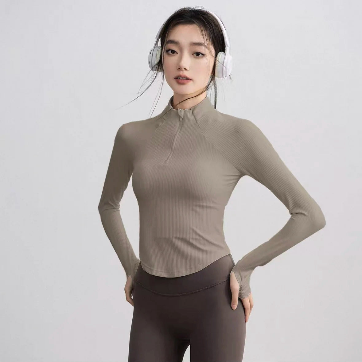 Half Zip Long Sleeve Sports Top