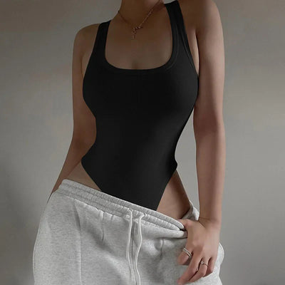 Off-Shoulder Knit Bodysuit – Sexy Halter Clubwear