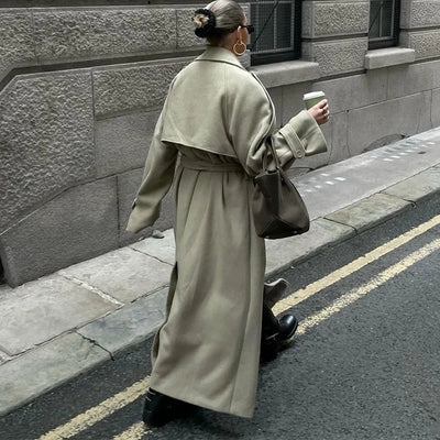 Wool Blend Coat – Elegant Belted Winter Wear