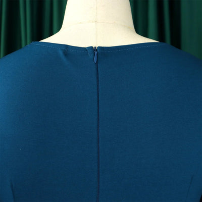 Elegant Sheath Midi Dress – O-Neck Bodycon Office Style