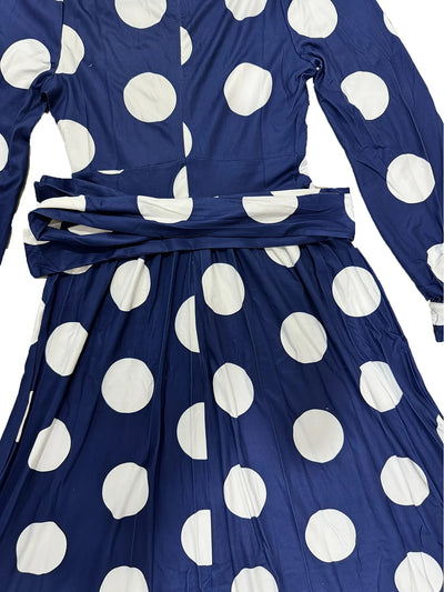 Polka Dot Maxi Dress – Elegant Bow Tie Casual Style