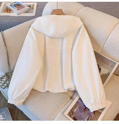 Hooded Zipper Jacket – Women’s Loose Fit
