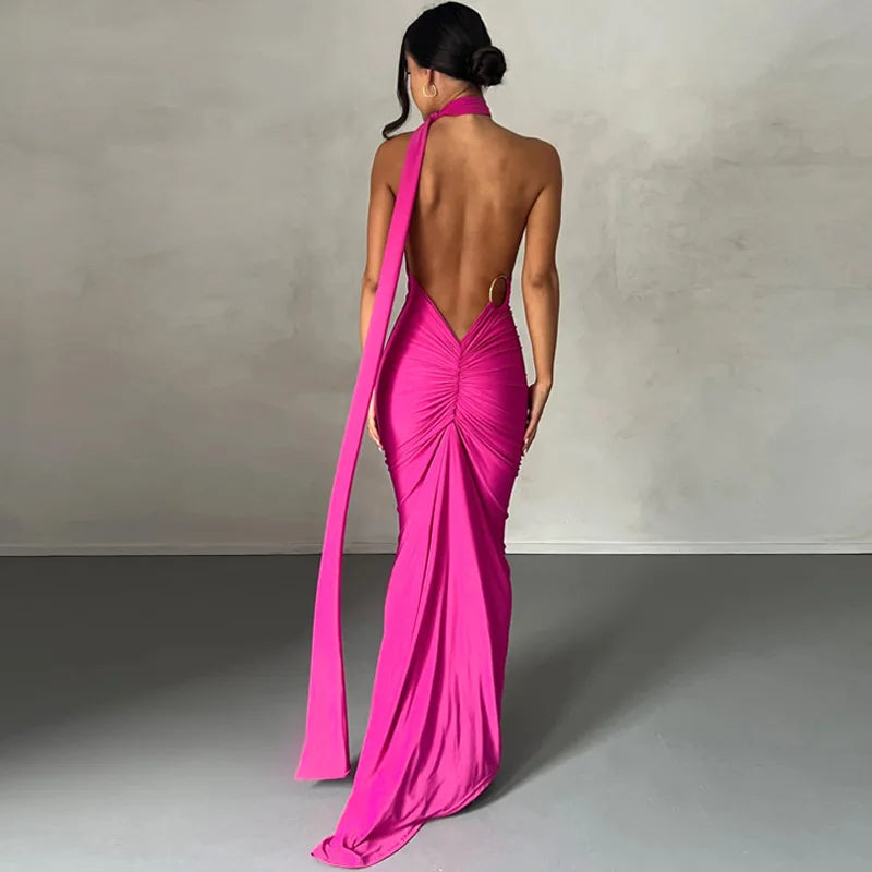 Elegant One Shoulder Maxi Dress