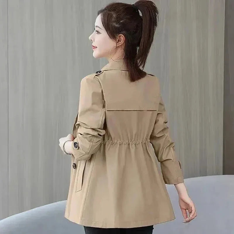 Slim Pink Trench – Women’s Korean Style Coat