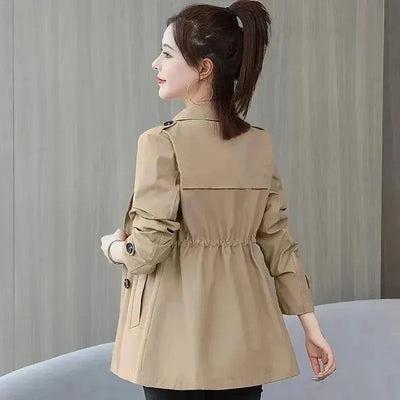 Slim Pink Trench – Women’s Korean Style Coat