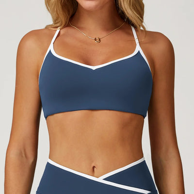 Shockproof Sports Bra – Push-Up Crop Top for Yoga & Workouts