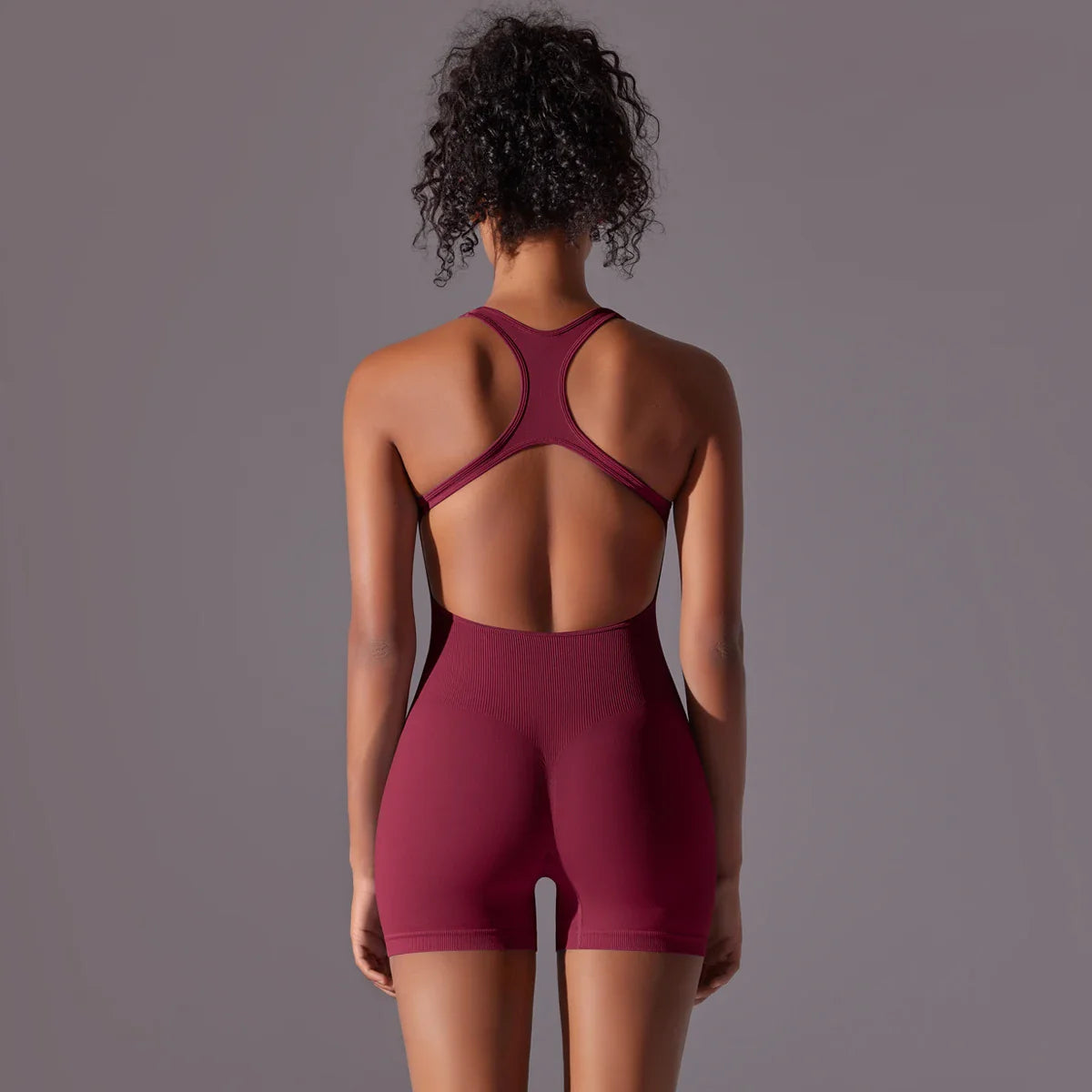 Backless Fitness Bodysuit – Sleeveless Yoga Jumpsuit