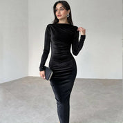 Round Neck Long Sleeve Dress