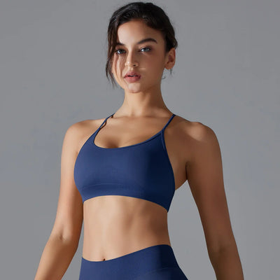 Cross-Back Sports Bra – Padded Yoga Bralette