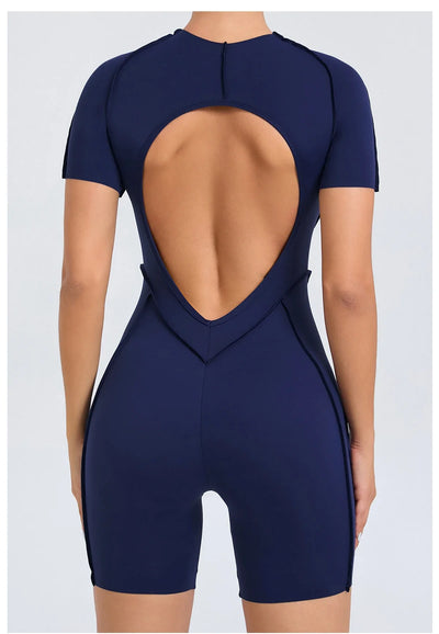 Backless Scrunch Jumpsuit – Women’s Fitness Yoga Romper