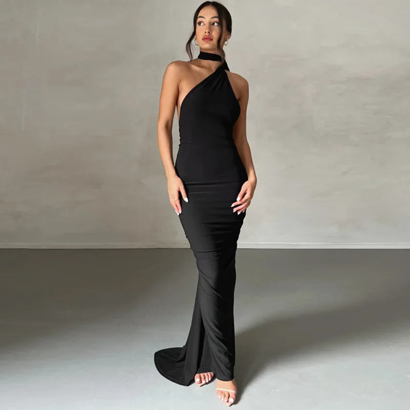 Elegant One Shoulder Maxi Dress