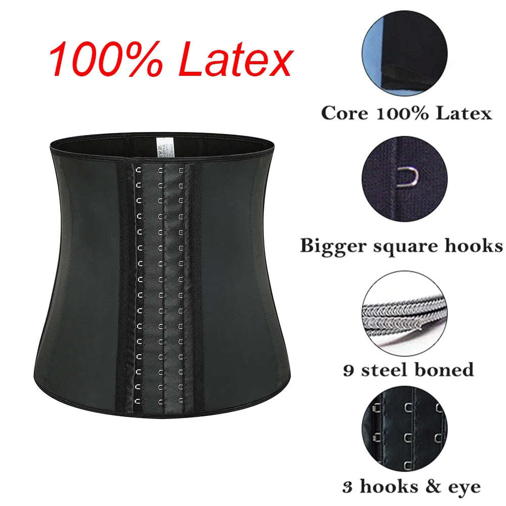 Latex Waist Trainer Corset – 9-Steel Bone Body Shaper