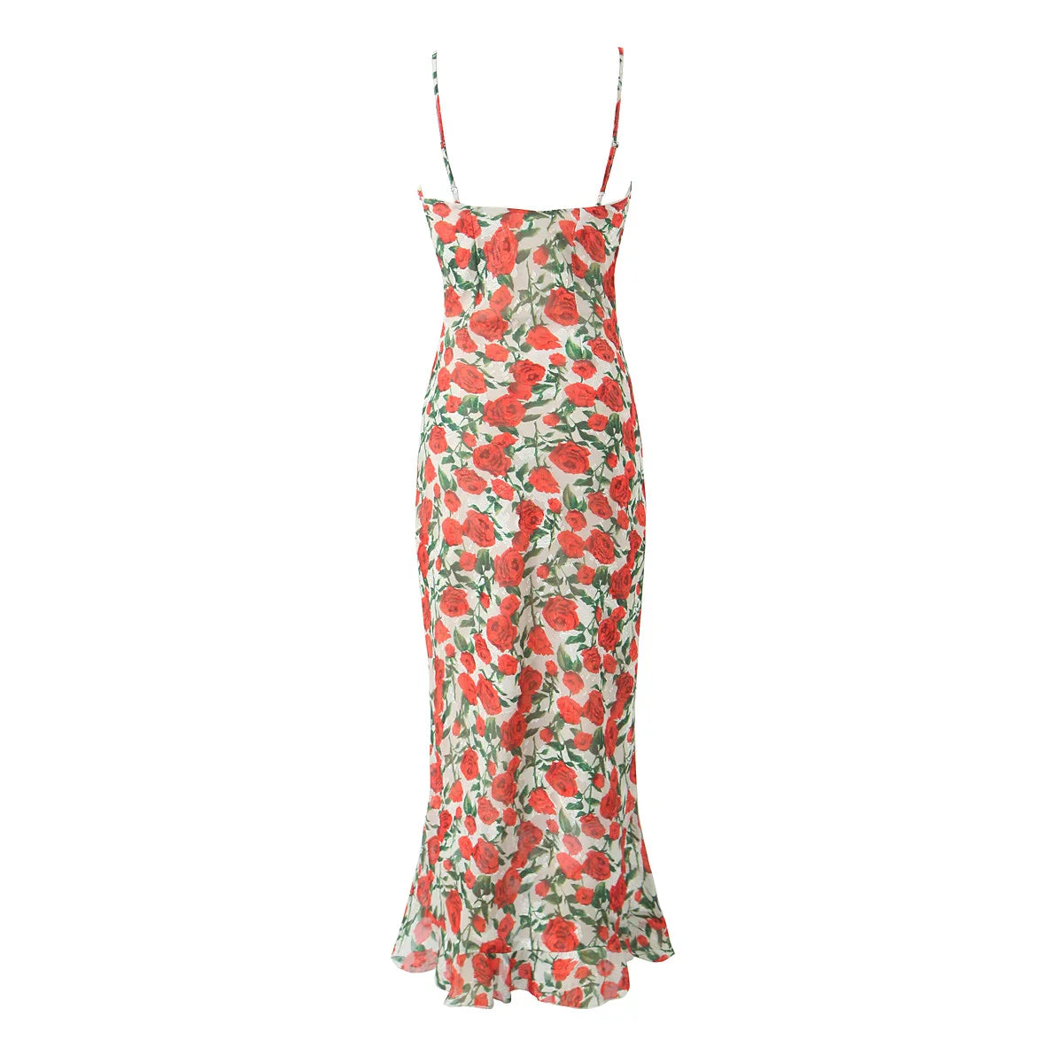 Vintage Floral Bodycon Midi Dress – Black Tie Front (Summer 2025)
