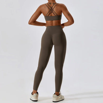 Seamless 2-Piece Workout Set – High Waist Leggings & Top