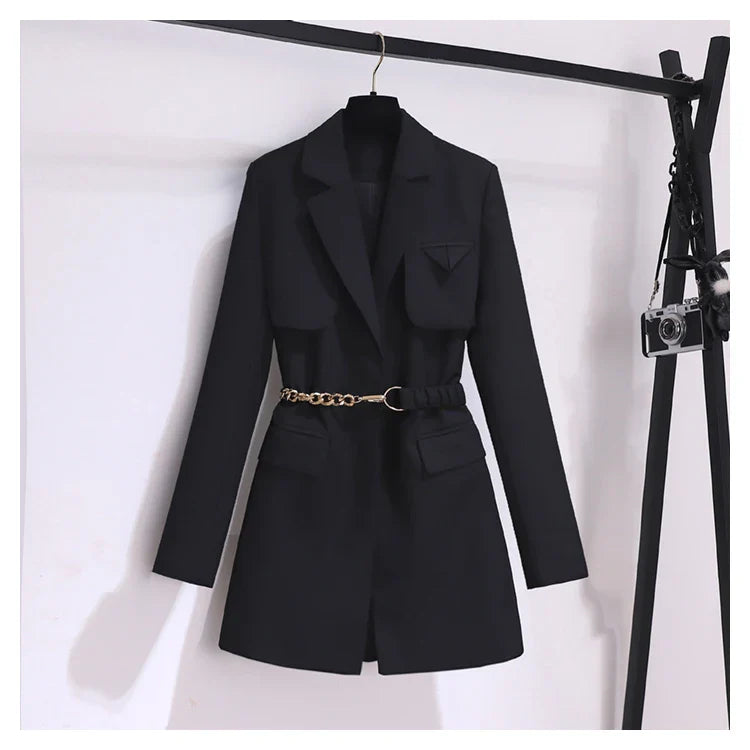 Korean Style Blazer – Women’s Lace-Up Jacket