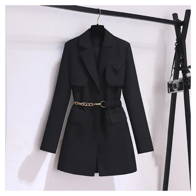 Korean Style Blazer – Women’s Lace-Up Jacket