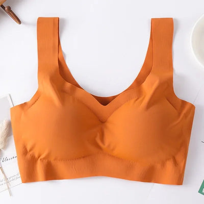 Seamless Ribbed Sports Bra – Black Yoga Crop Top