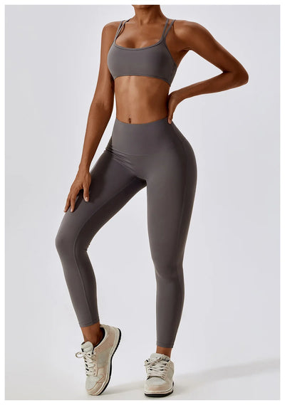 Seamless 2-Piece Workout Set – High Waist Leggings & Top