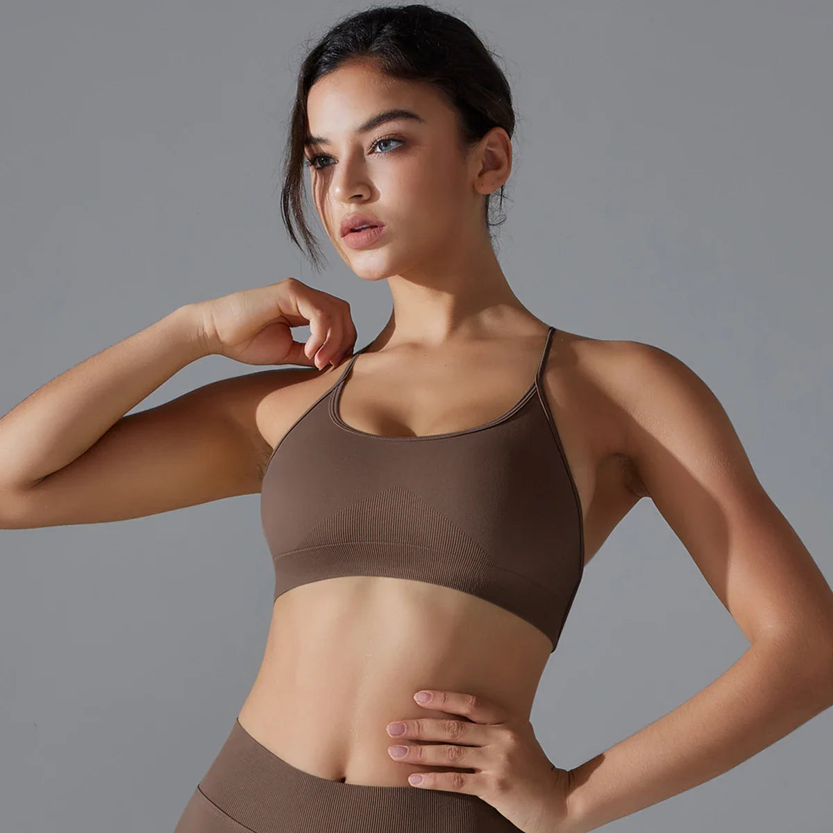 Cross-Back Sports Bra – Padded Yoga Bralette