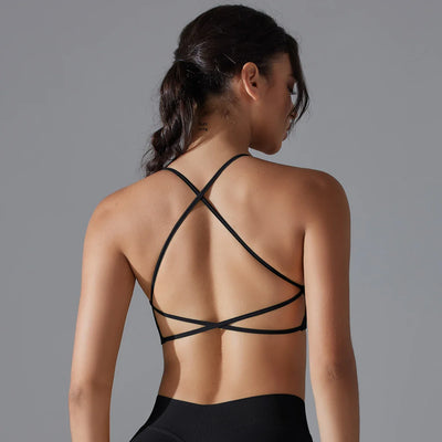 Cross-Back Sports Bra – Padded Yoga Bralette