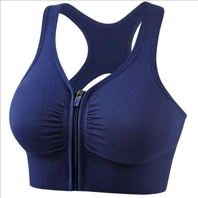 Front Zipper Sports Bra – Fashion Fitness Vest for Women