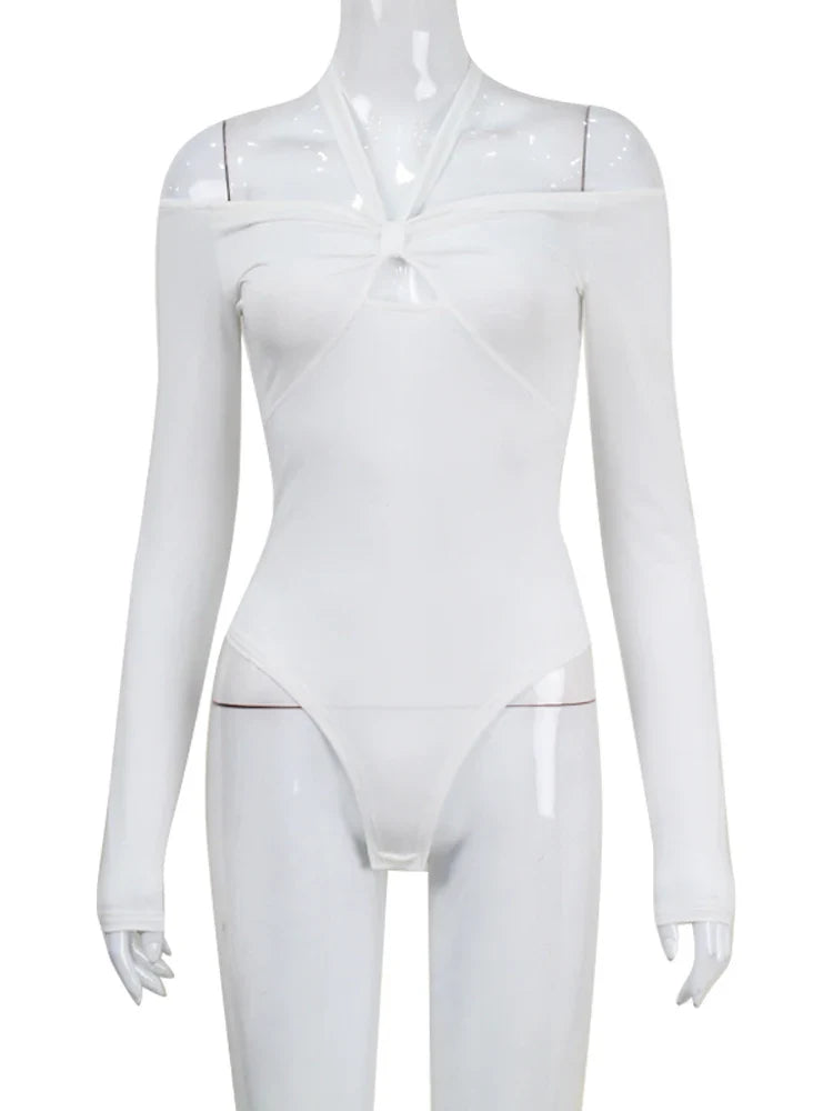 Off-Shoulder Long Sleeve Bodysuit – Sexy Slim Fit Streetwear