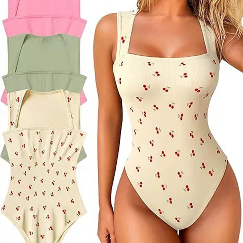 Square Neck Sleeveless Bodysuit