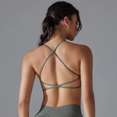 Cross-Back Sports Bra – Padded Yoga Bralette