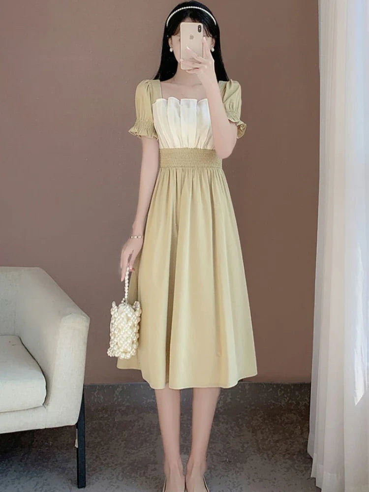 Soft Loose Fit Maxi Dress – Casual Yellow Style for Curvy Women