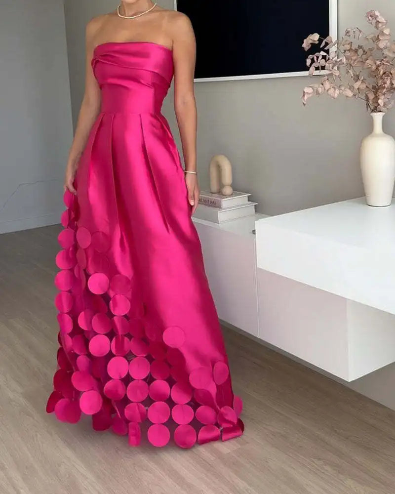 Satin Tube Bodycon Dress – High Waist Splice Evening Style
