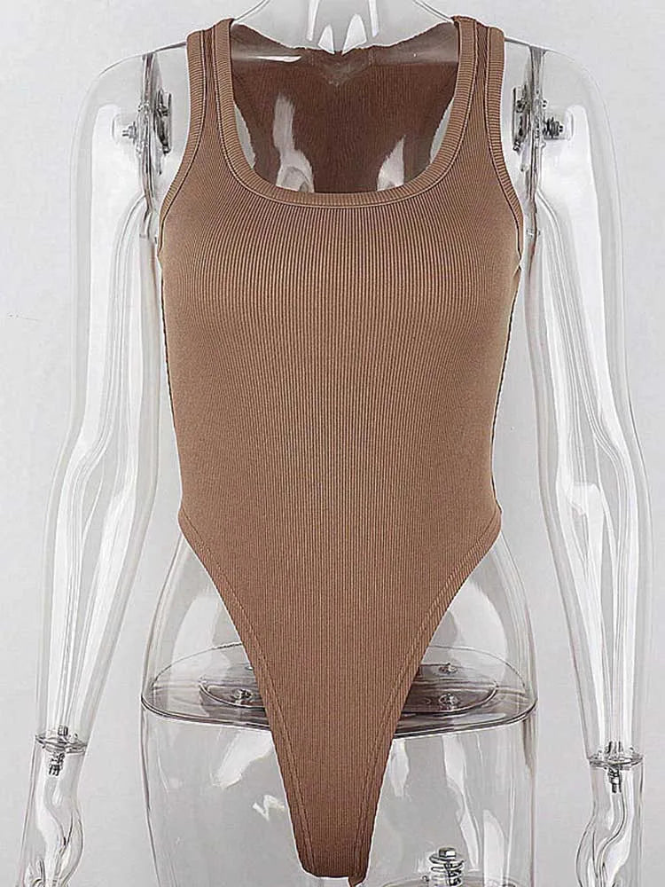 Off-Shoulder Knit Bodysuit – Sexy Halter Clubwear