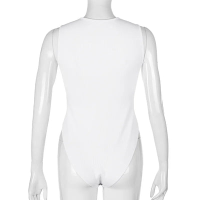 Zipper Front Bodysuit – Sexy Sleeveless One-Piece