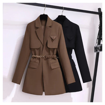 Korean Style Blazer – Women’s Lace-Up Jacket