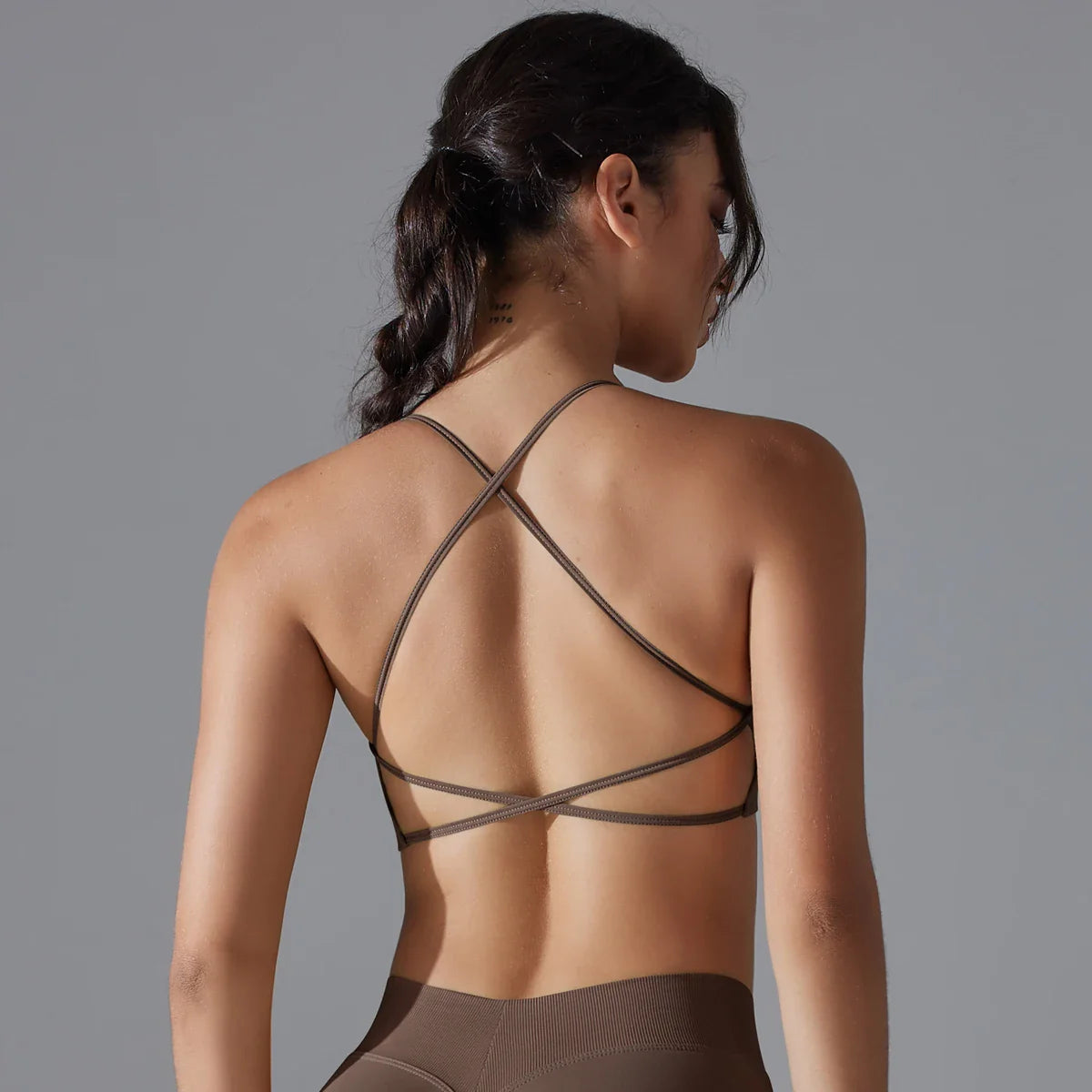 Cross-Back Sports Bra – Padded Yoga Bralette