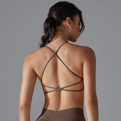 Cross-Back Sports Bra – Padded Yoga Bralette