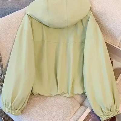 Hooded Zipper Jacket – Women’s Loose Fit