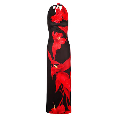 Sexy Backless Knitted Maxi Dress – Lace-Up V-Neck Streetwear Style