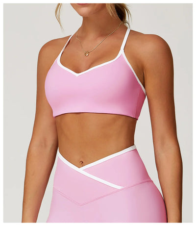 Shockproof Sports Bra – Push-Up Crop Top for Yoga & Workouts