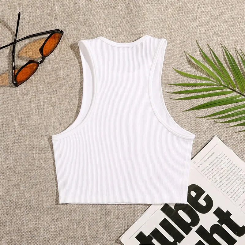 Seamless Ribbed Crop Tank – Breathable Workout Top