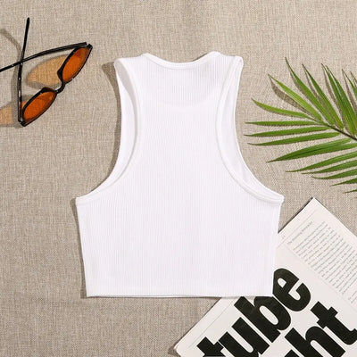 Seamless Ribbed Crop Tank – Breathable Workout Top
