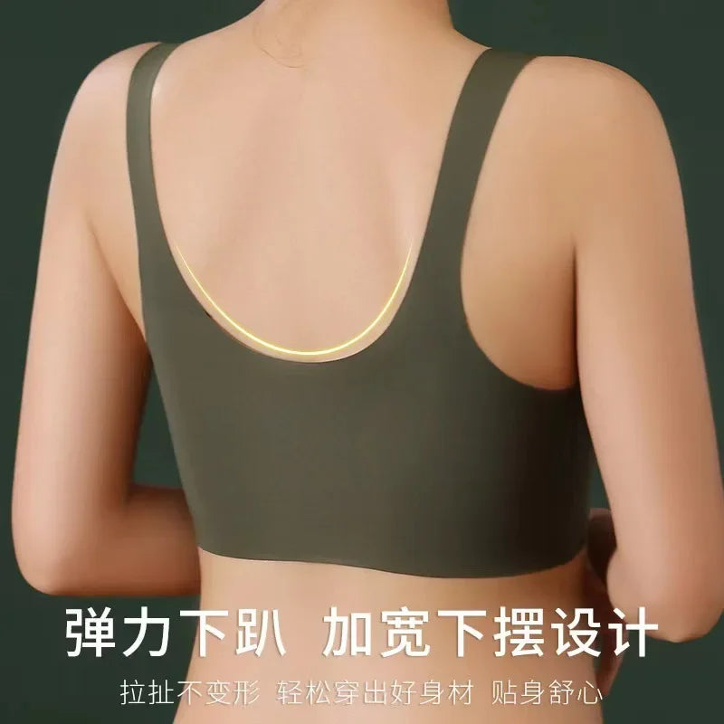 Seamless Ribbed Sports Bra – Black Yoga Crop Top