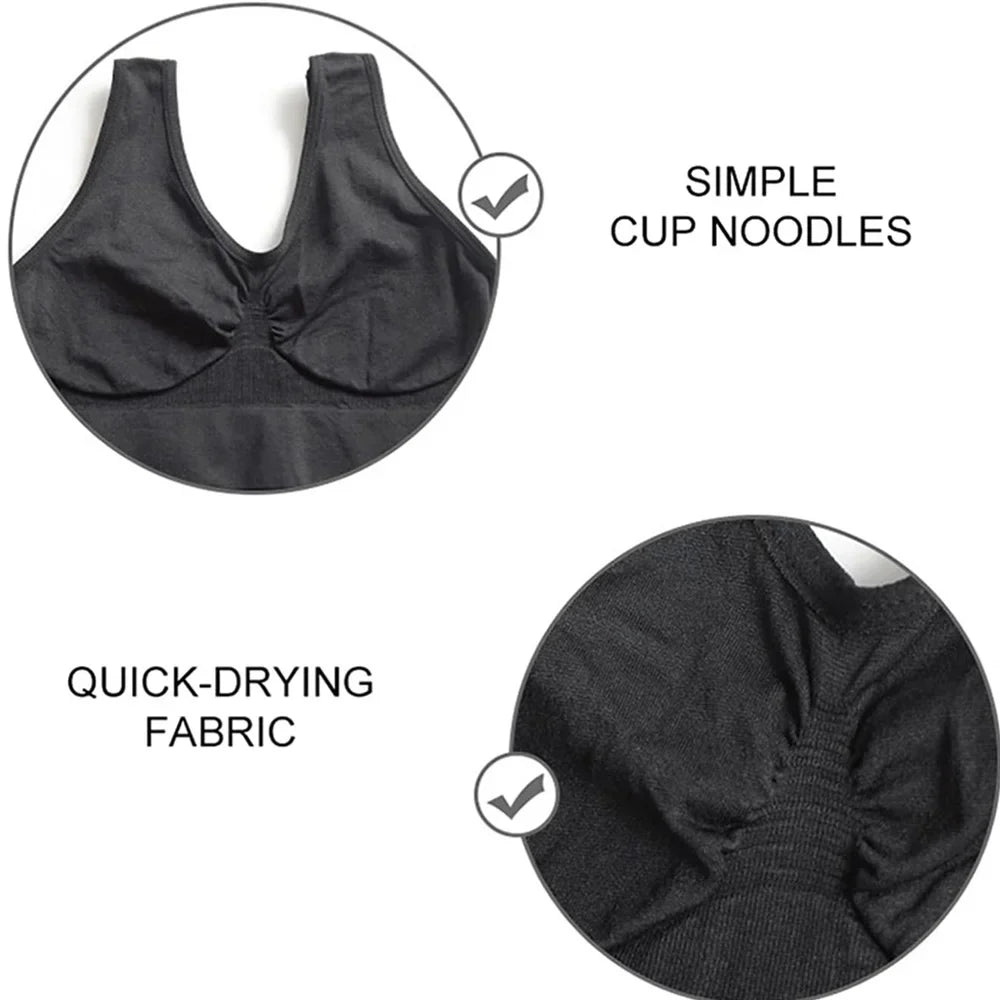 Seamless Ribbed Sports Bra – Black Yoga Crop Top