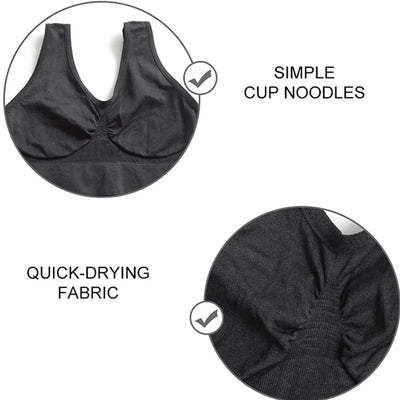Seamless Ribbed Sports Bra – Black Yoga Crop Top