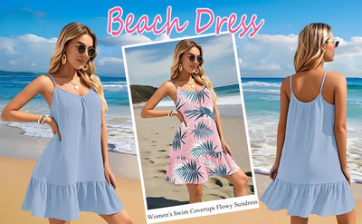 Spaghetti Strap Ruffle Dress – Sleeveless Beach Look