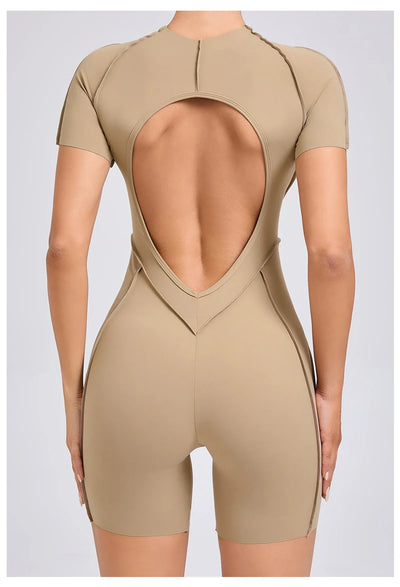Backless Scrunch Jumpsuit – Women’s Fitness Yoga Romper