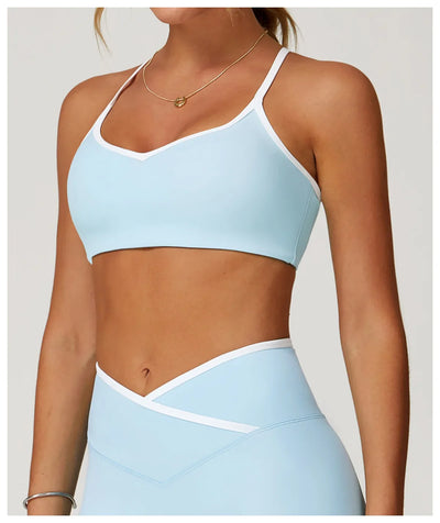 Shockproof Sports Bra – Push-Up Crop Top for Yoga & Workouts